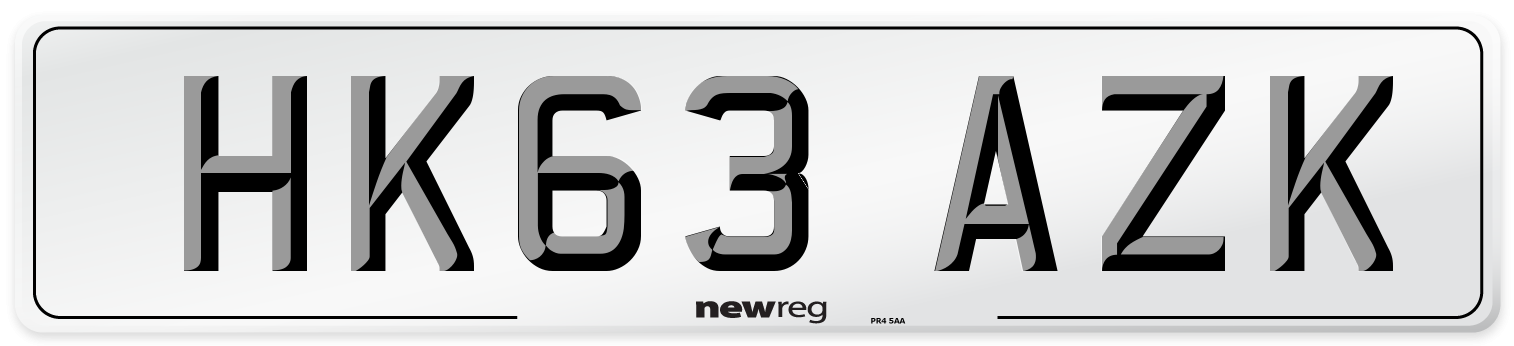 HK63 AZK Number Plate from New Reg